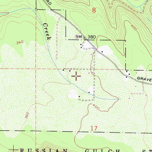 Topographic Map of KMFB-FM (Mendocino), CA