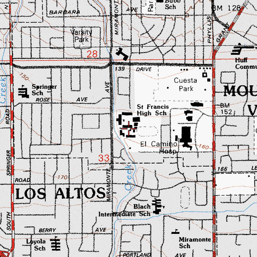 Topographic Map of KSFH-FM (Mountain View), CA