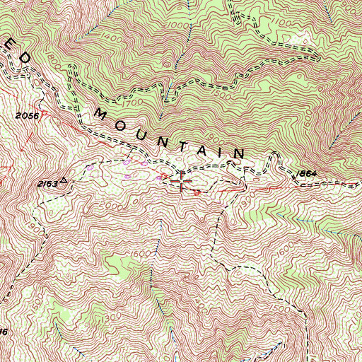 Topographic Map of KCAQ-FM (Oxnard), CA