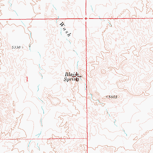 Topographic Map of Blairs Spring, AZ