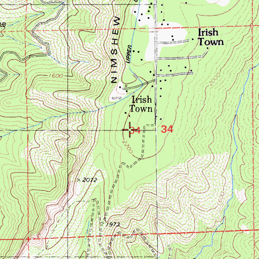 Topographic Map of KCHH-FM (Paradise), CA