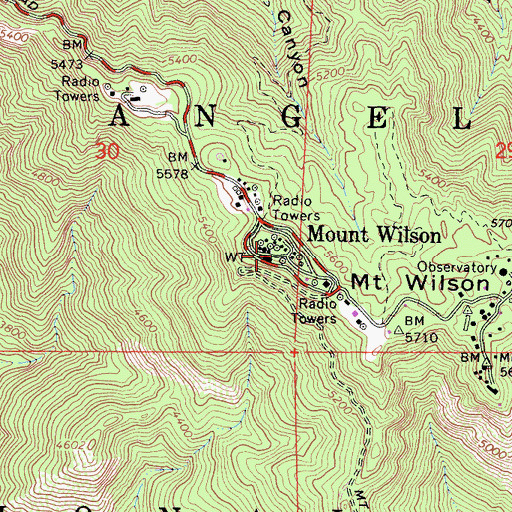 Topographic Map of KPCC-FM (Pasadena), CA