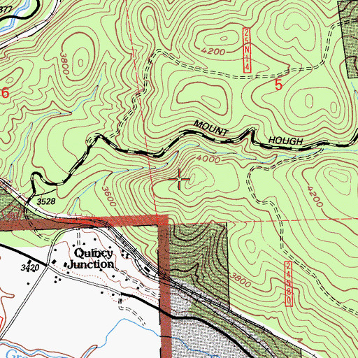 Topographic Map of KNLF-FM (Quincy), CA