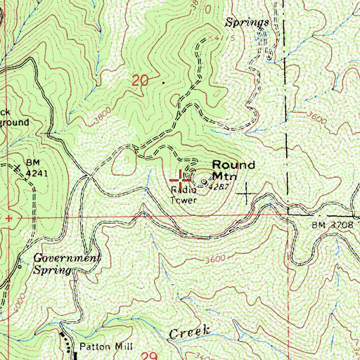 Topographic Map of KALF-FM (Red Bluff), CA