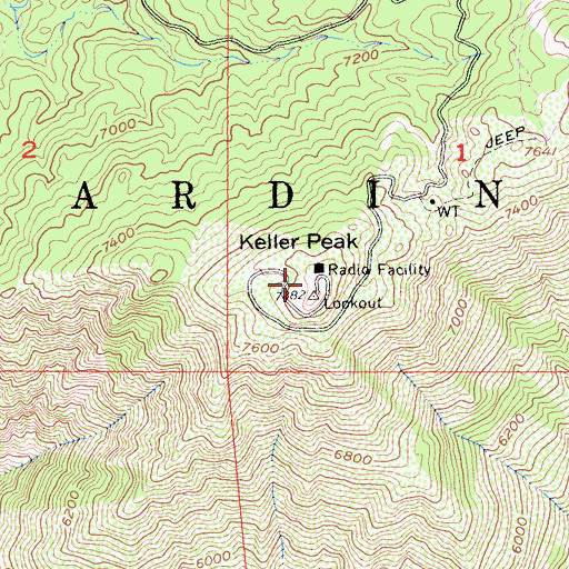 Topographic Map of KUOR-FM (Redlands), CA