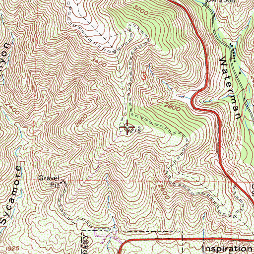 Topographic Map of KCAL-FM (Redlands), CA