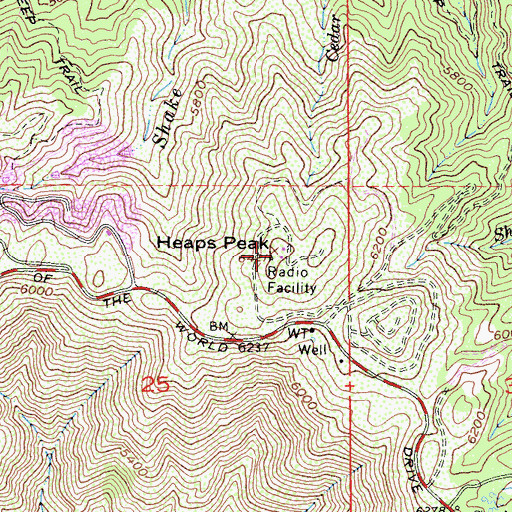 Topographic Map of KGGI-FM (Riverside), CA