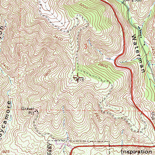 Topographic Map of KQLH-FM (Riverside), CA