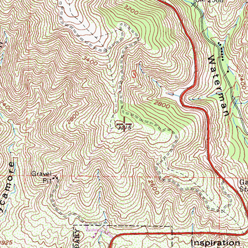 Topographic Map of KSGN-FM (Riverside), CA