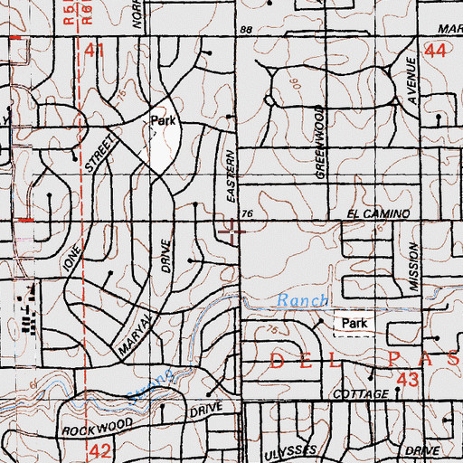 Topographic Map of KYDS-FM (Sacramento), CA