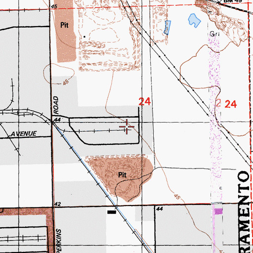 Topographic Map of KXHV-FM (Sacramento), CA