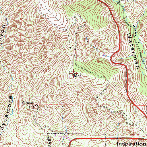 Topographic Map of KFRG-FM (San Bernardino), CA