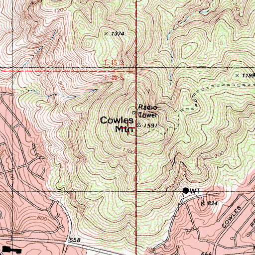 Topographic Map of KSON-FM (San Diego), CA