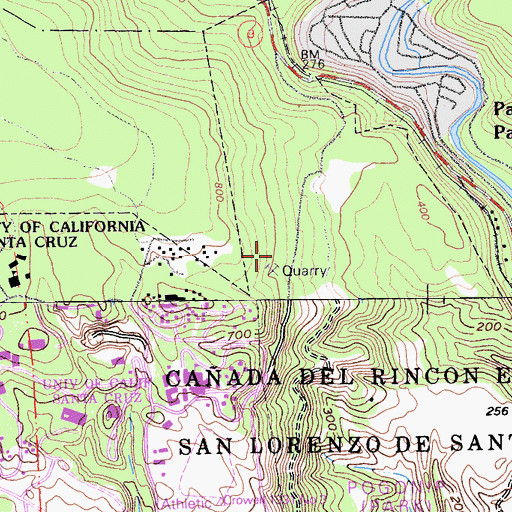 Topographic Map of KZSC-FM (Santa Cruz), CA
