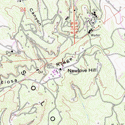 Topographic Map of KSNI-FM (Santa Maria), CA
