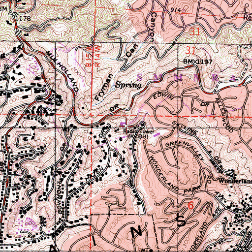 Topographic Map of KCRW-FM (Santa Monica), CA