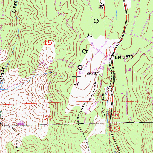Topographic Map of KLIQ-FM (Shingle Springs), CA