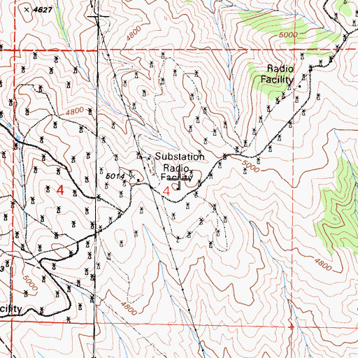 Topographic Map of KTPI-FM (Tehachapi), CA
