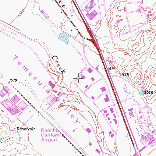 Topographic Map of KRTM-FM (Temecula), CA