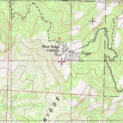 Topographic Map of KJUG-FM (Tulare), CA