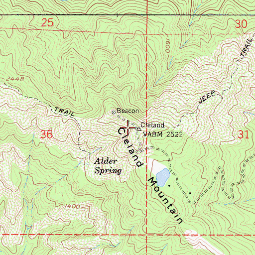 Topographic Map of KPRA-FM (Ukiah), CA
