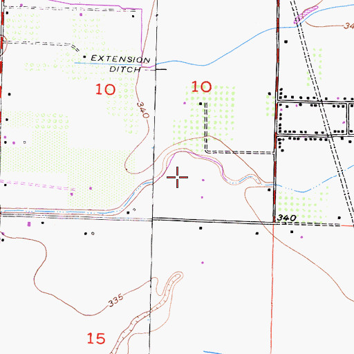 Topographic Map of KGYU-FM (Visalia), CA