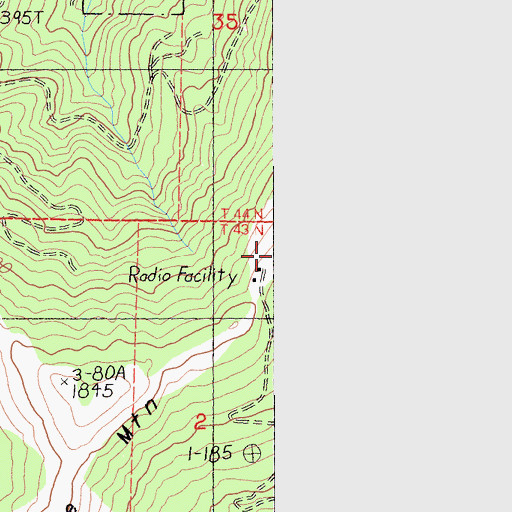 Topographic Map of KYRE-FM (Yreka), CA