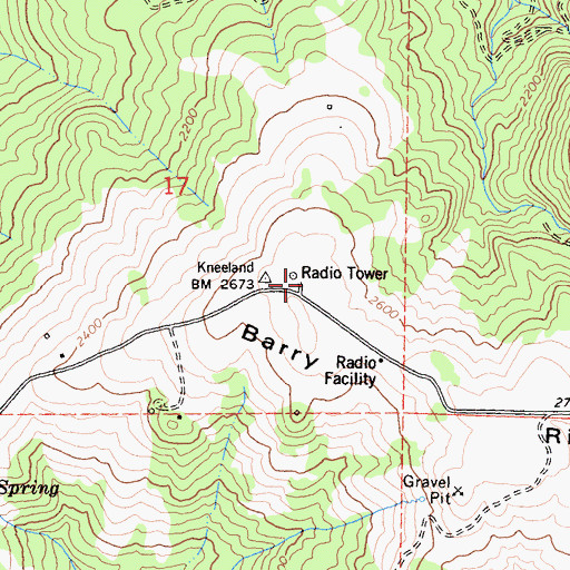 Topographic Map of KAEF-TV (Arcata), CA