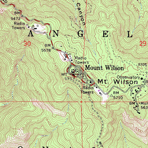 Topographic Map of KMEX-TV (Los Angeles), CA