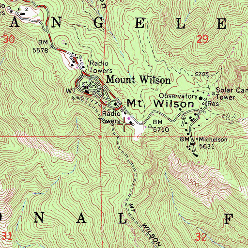 Topographic Map of KCET-TV (Los Angeles), CA