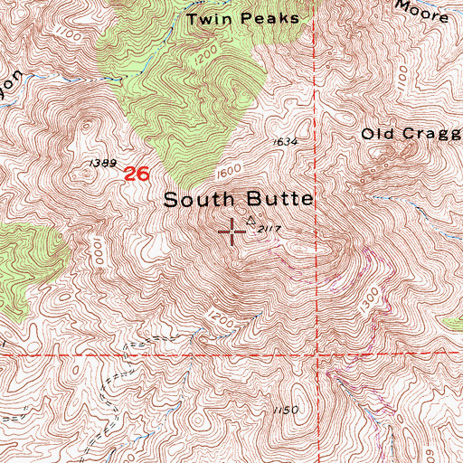 Topographic Map of KCEO-TV (Oroville), CA
