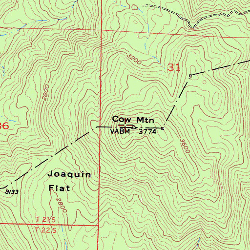 Topographic Map of KKAK-TV (Porterville), CA