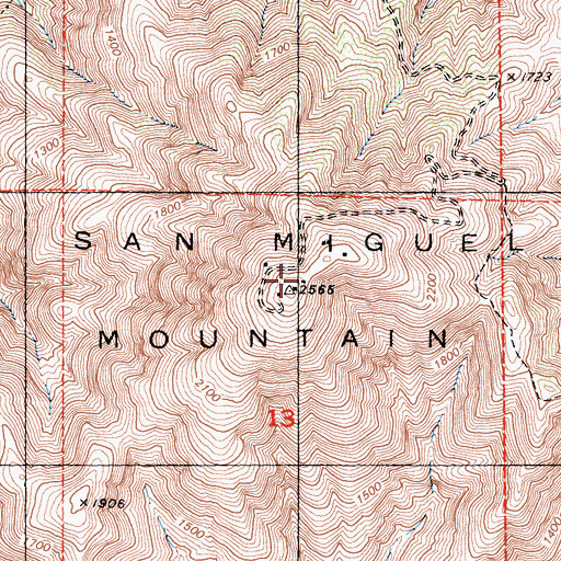 Topographic Map of KNSD-TV (San Diego), CA
