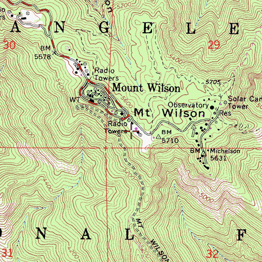 Topographic Map of KTBN-TV (Santa Ana), CA