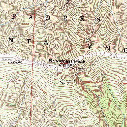 Topographic Map of KEYT-TV (Santa Barbara), CA