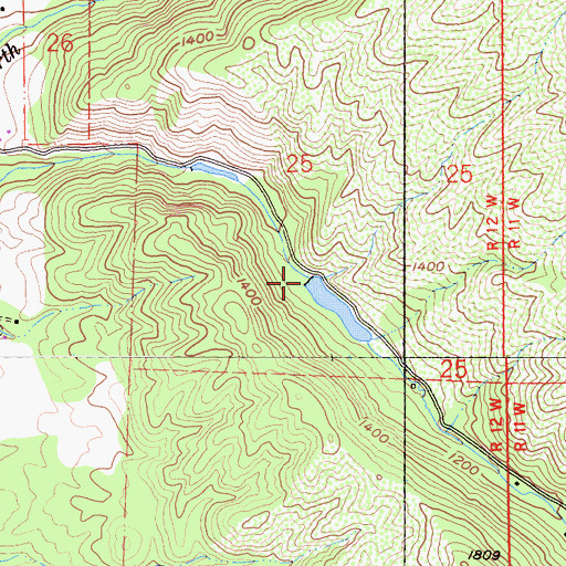 Topographic Map of Mendocino Upper 1089-002 Dam, CA