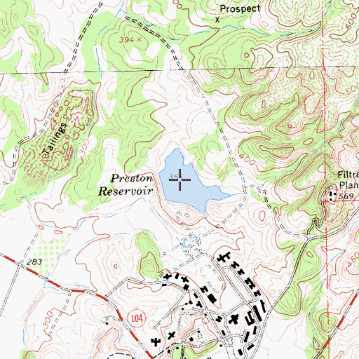 Topographic Map of Preston 1-022 Dam, CA