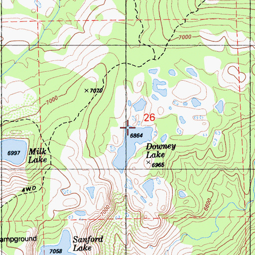 Topographic Map of Big Downey Lake 1-024 Dam, CA