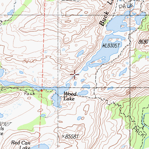 Topographic Map of Lower Buck Lake 1-025 Dam, CA