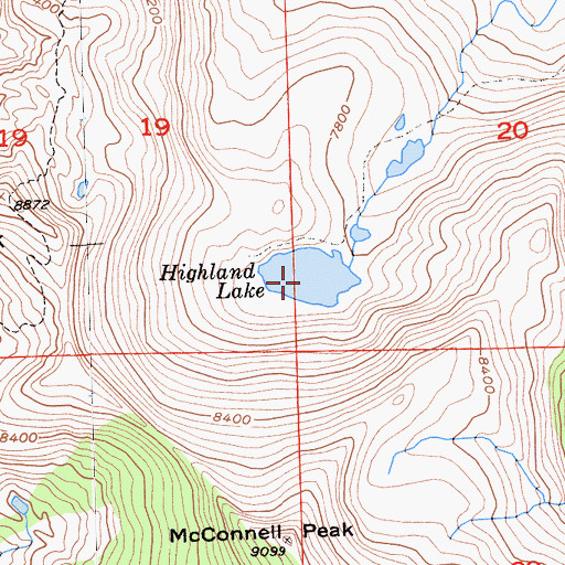 Topographic Map of Highland Lake 1-031 Dam, CA