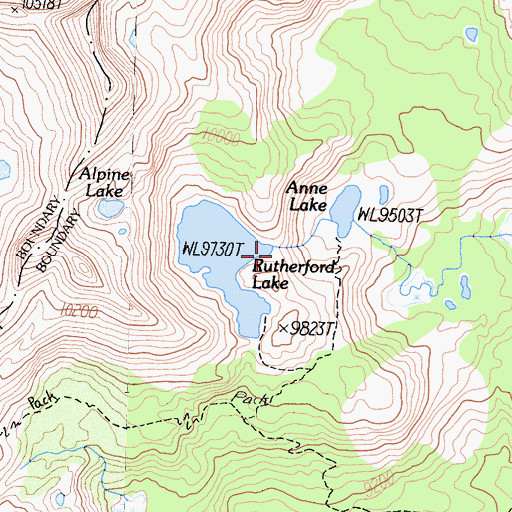 Topographic Map of Rutherford Lake 1-036 Dam, CA