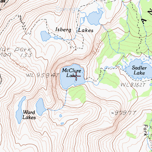 Topographic Map of McClure Lake 1-037 Dam, CA
