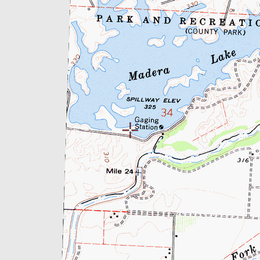Topographic Map of Madera Lake 1-038 Dam, CA
