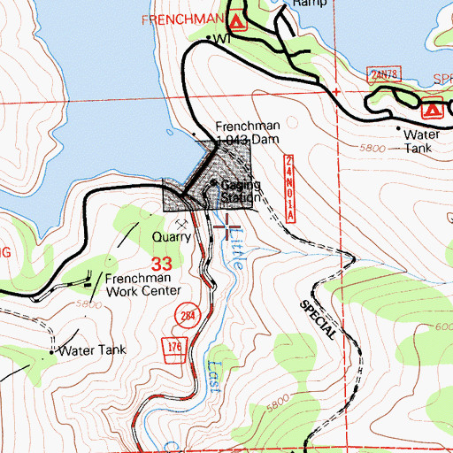 Topographic Map of Frenchman 1-043 Dam, CA