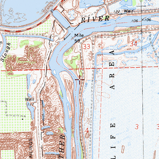 Topographic Map of Thermalito Afterbay 1-055 Dam, CA
