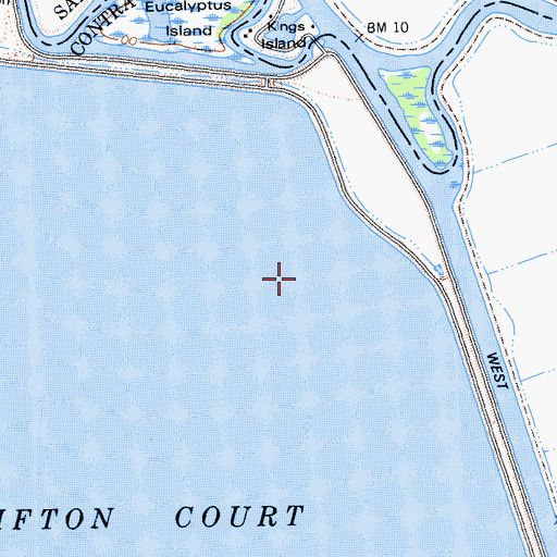 Topographic Map of Califton Court Forebay 1-064 Dam, CA
