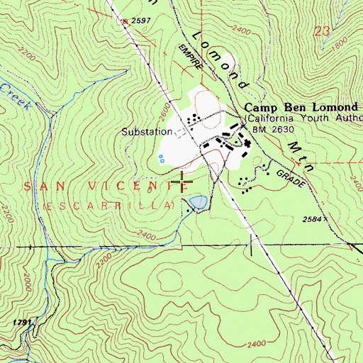 Topographic Map of Oak Site 1-065 Dam, CA