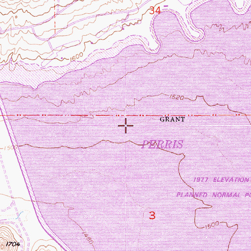 Topographic Map of Perris 1-068 Dam, CA