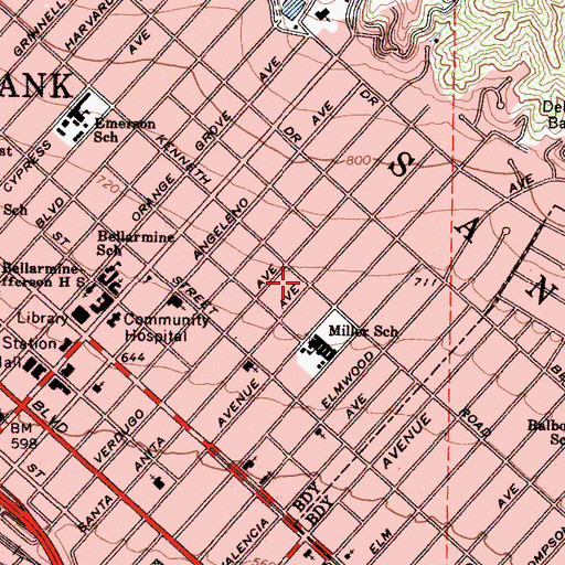 Topographic Map of Reservoir Number 4 4-006 Dam, CA