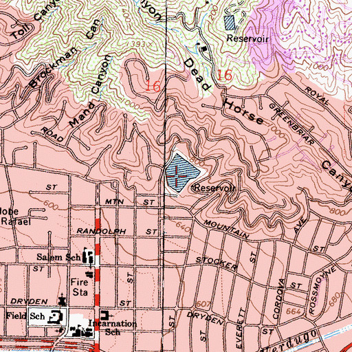 Topographic Map of Diederich Reservoir 5-006 Dam, CA